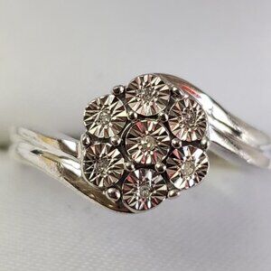 Silver 7 Diamonds Ring (~Size 7)